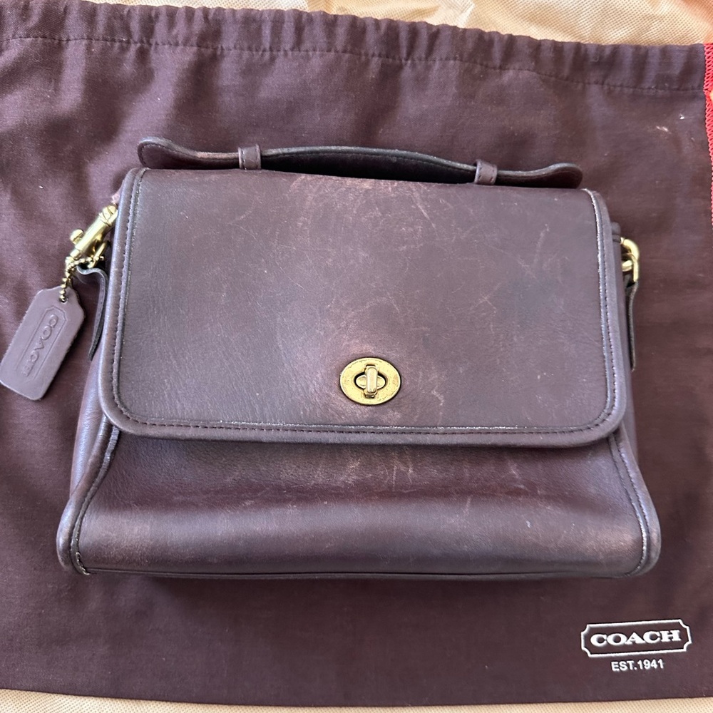 1999 COACH VINTAGE COURT BROWN LEATHER PURSE